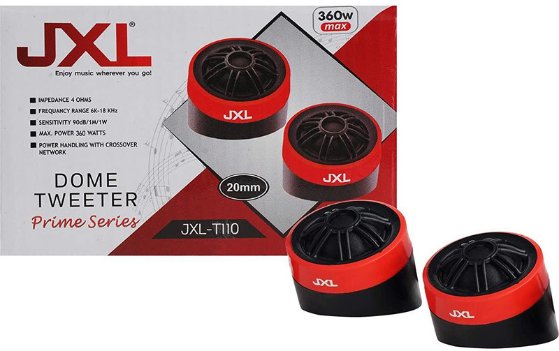 JXL Dome High Efficiency Tweeter for Cars 360W MAX (Pair) T110 Tweeter Car Speaker(360 W)