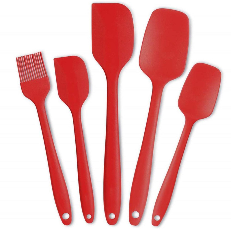 INKULTURE Silicone Spatula Sets of 6 Pcs Made of 100% Food Grade Silicone One Piece Design Seamless Heat-Resistant Spatula Perfect for Spatula Cooking, Baking and Mixing Kitchen Tool Set(Black, Spatula, Baking Tools)