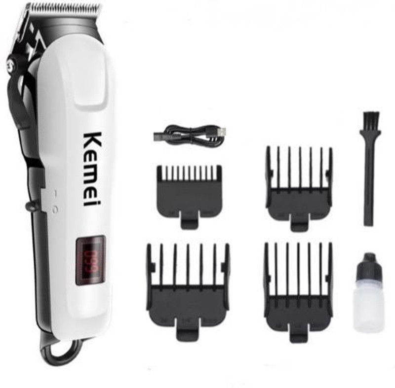 Kemei 809A Fully Waterproof Trimmer 120 min Runtime 4 Length Settings(White)