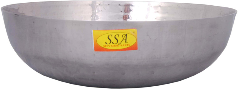 Shivshakti Arts Multi Utility - Heavy Gauge - Stainless Steel Kadhai For Serving & Cooking Food In Hotel, Restaurants(No.2 | 2500 ml - Hammer Design) Cookware Set(Stainless Steel, 1 - Piece)