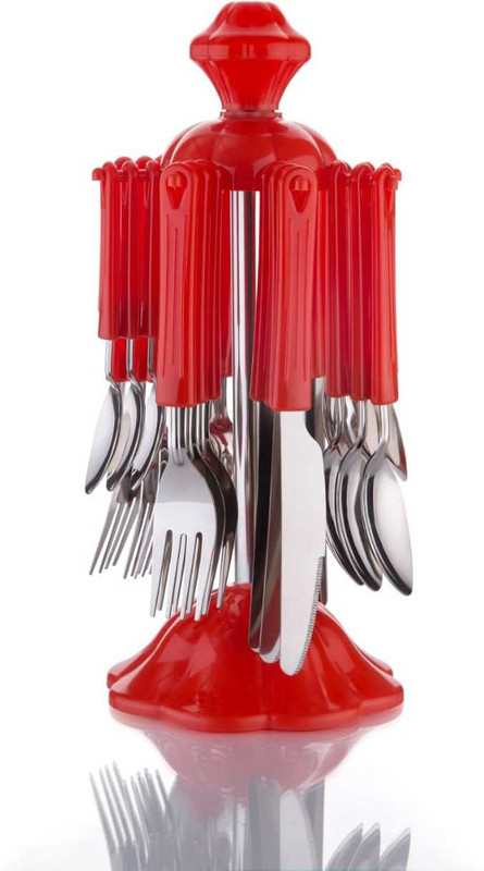 Sorath Cutlery Set with Stand Made from Stainless Steel Spoon Set 24 pcs with Stand Stainless Steel, Plastic Cutlery Set(Pack of 25)