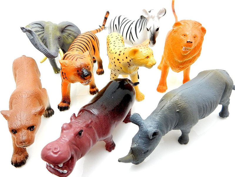 Hardik 6Pc Wild Animal Toy Set - Educational Learning Game (Wild Animals)(Multicolor)