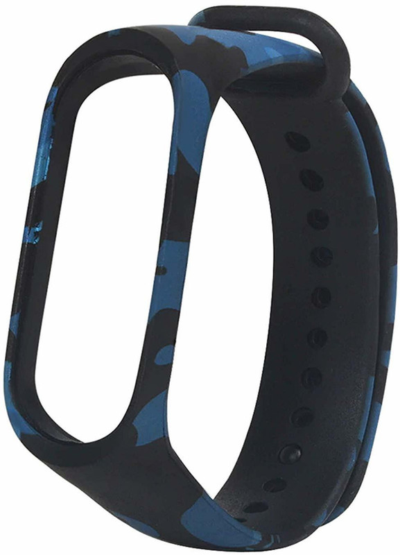 TooHype SweatProof Adjustable Mi Band3/Band4With Easy Installation NoFallOff Silicone Smart Band Strap(Blue)