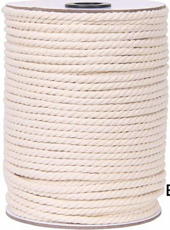 vmps 5MM 100 Meters Cotton Cord/Dori Thread for Macrame DIY and Other Projects (Off-White)