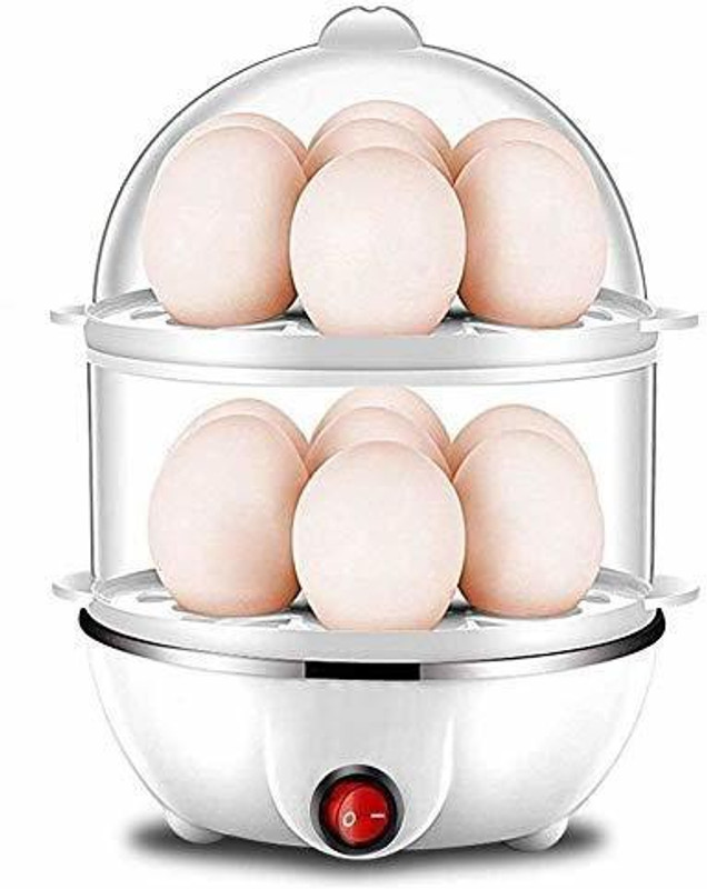 GILTON Double Layer Egg Boiler/Cooker 14 Egg Electric Boiling Cooker with Measuring Cup Double Layer Electric Egg Boiler, Cooker, Poacher and Milk Boiler Egg Cooker Egg Cooker(White, 14 Eggs)