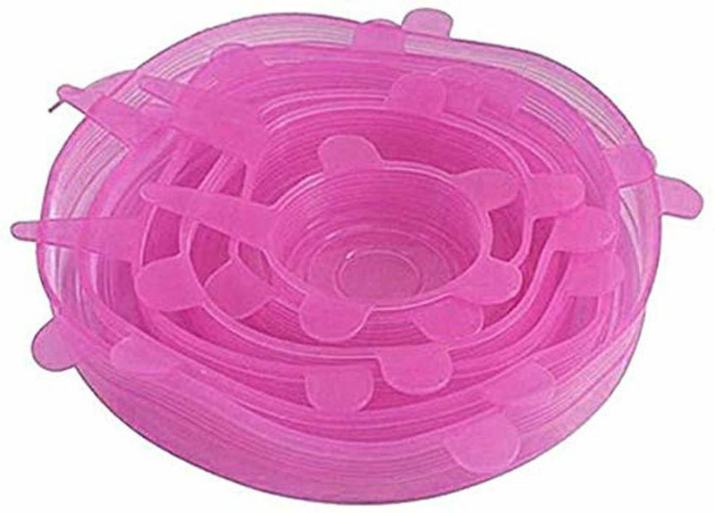 MS MODSTYLE Silicone Caps Stretch Lids 21 inch Lid Set, Pack of 6(Plastic)