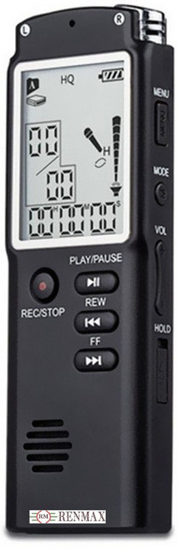 RENMAX Digital Voice Recorder MP3 Player Rechargeable 8GB with Collar Mic 8 GB Voice Recorder(1.6 inch Display)