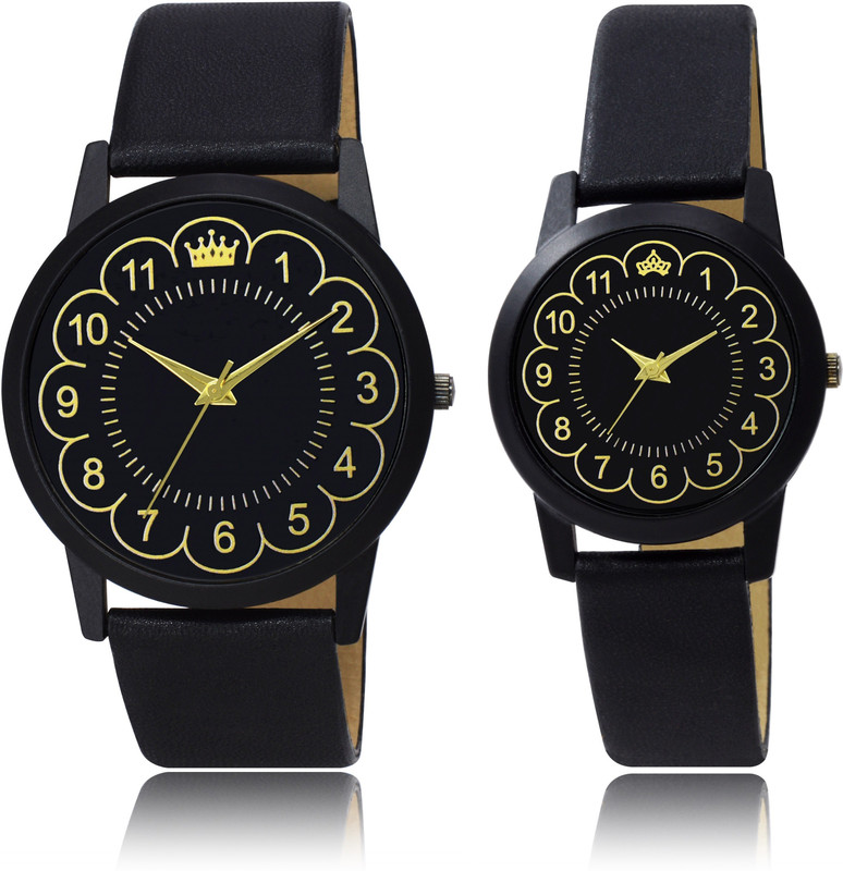 FERRIZZO SR-75-175 Slim Couple Watch With Black Dial Casual Men & Women Analog Watch - For Couple FERRIZZO SR-75-175 Slim Couple Watch With Black Dial Casual Men & Women Analog Watch - For Couple