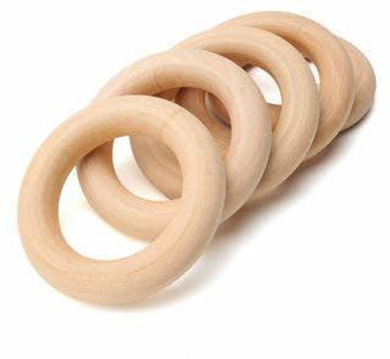 vmps Round Wooden Rings 3 inch Set of 10 Rings- For Macrame DIY and Craft, Jhula, Toran, Bag, Bunting, Door Hanging, Wall Hanging
