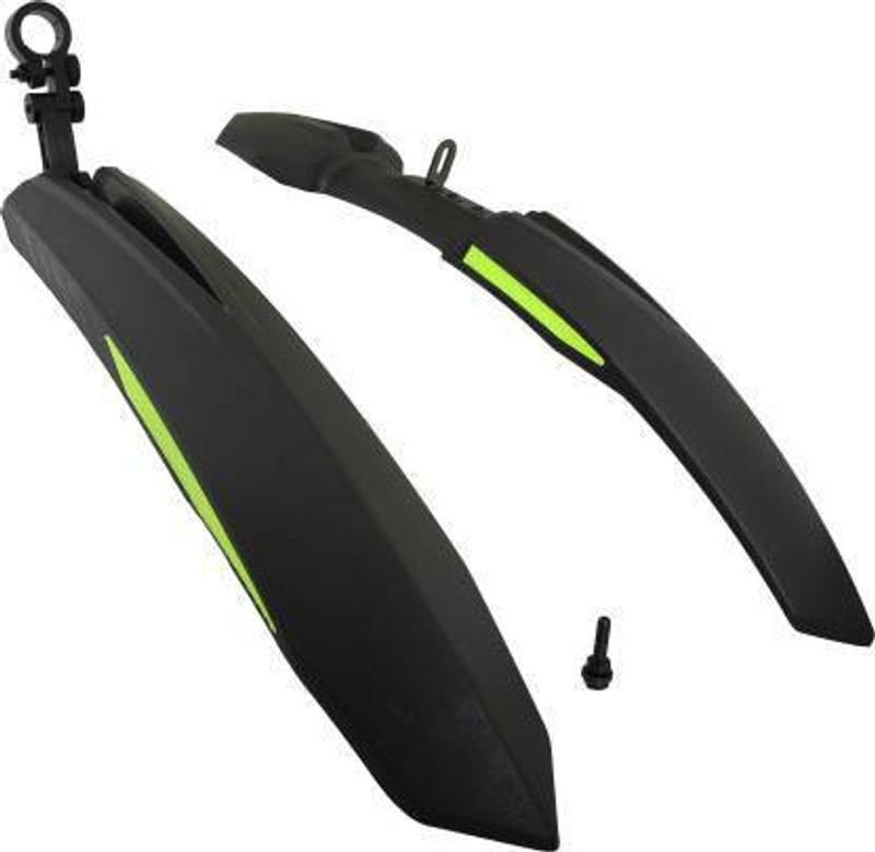 AROIDE Bicycle Atom Mudguard with Reflective Tape, Black-BlueClip-on Clip-on Clip-on Front & Rear Fender(Green, Black)