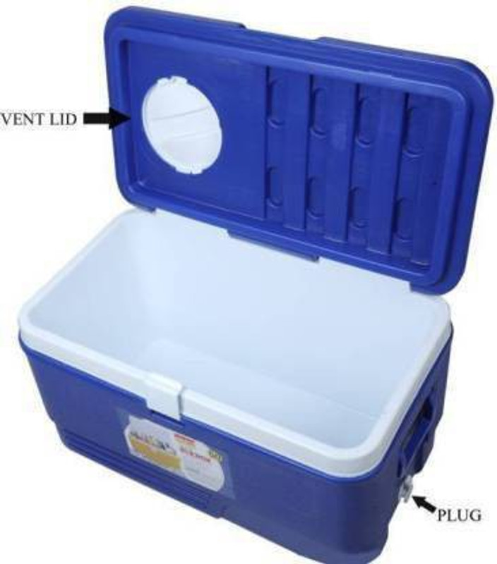 Aristo Vent Lid + Tap Ice Box Cooler(Blue1, 50 L)