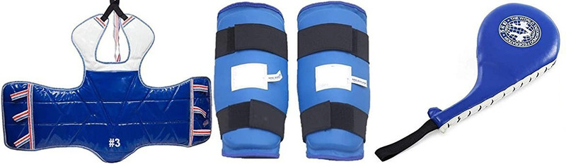 XIOMI TAEKEWENDO KIT SIZZE 1 FOR 10 TO 12 YEAR INCLUDING ONE KOREAN CHEST GUARD,ONE SHIN GUARD ARM, ONE SHIN GUARD LEG WITH FOOT PROTECTER, AND ONE FAN PAD Boxing Kit