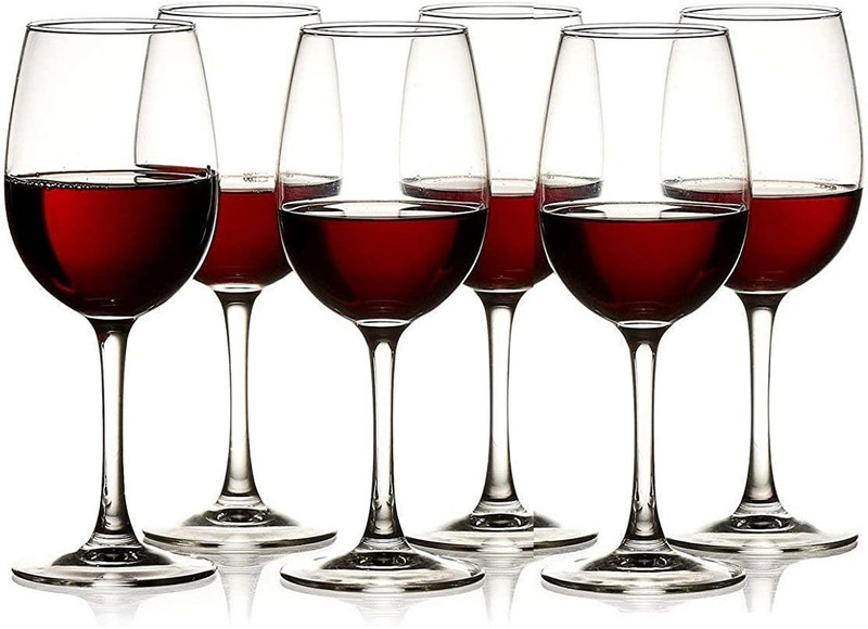 Upscale (Pack of 6) Crystal clear Glasses for Red & White Wine || Whiskey || Beverages || Mocktailes - Set of 6 Glass Set Wine Glass(400 ml, Glass, Clear)