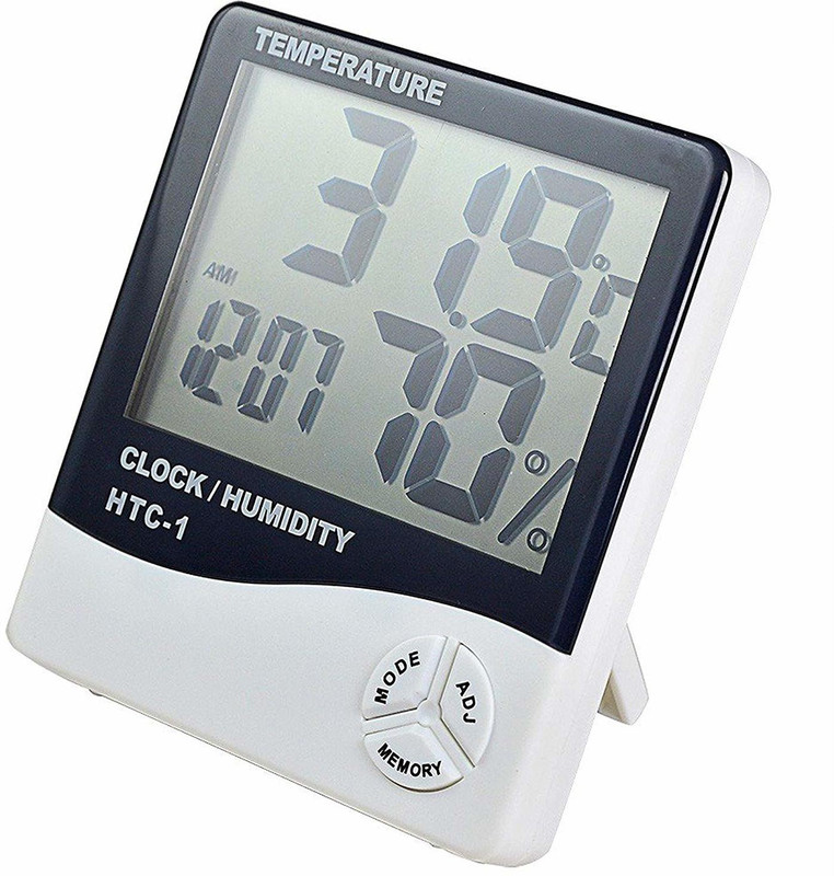 Dr. Head Hygrometer Electronic Thermo Hygro with Touch Screen & Backlight Humidity Meter Tester + Temperature Meter + Alarm Clock + Time Temperature Humidity Time Alarm Clock Pinless Digital Moisture Measurer(1 mm)