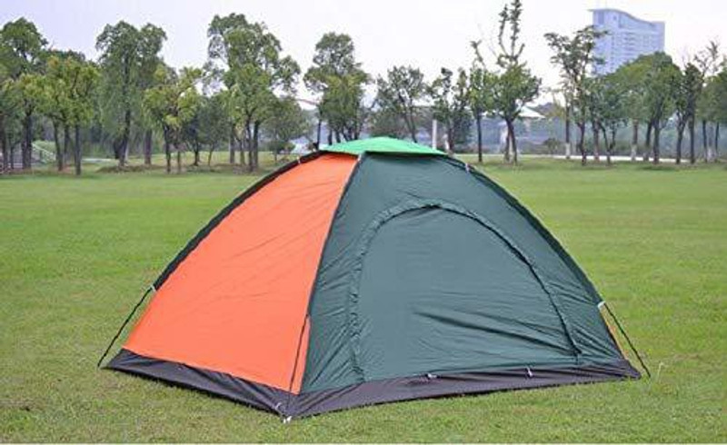 IRIS Portable Outdoor Camping Tent - For 2 Person(Green, Orange)