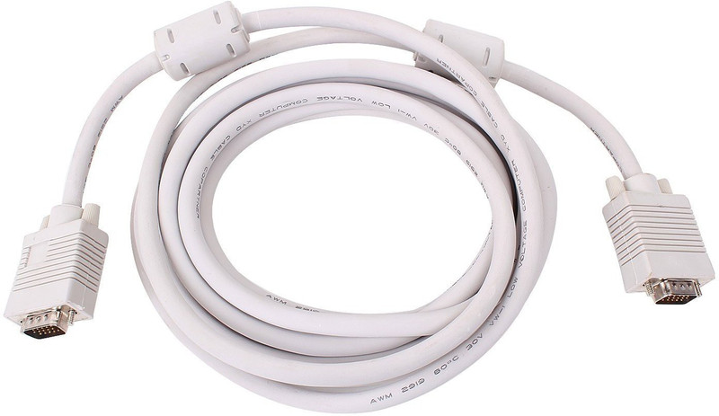 TERABYTE TV-out Cable Male to Male VGA Cable 5 meter(White, For Computer)
