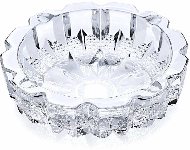 RPVENTERPRISE Crystal Glass Ash Tray Smoke Collectible Tribal Decoration Cigarette Ashtray for Home, Office and Hotel Use Clear Glass Ashtray