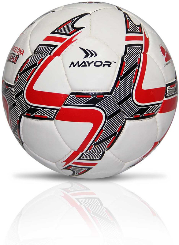 MAYOR Barcelona Futsal Football - Size: 5(Standard, Pack of 1, Red, White, Black)