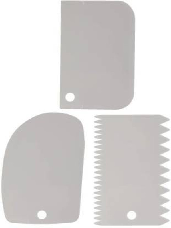 PGK TRADERS Cake Icing Smoother Dough Scraper Baking Smoother & Polisher(White)