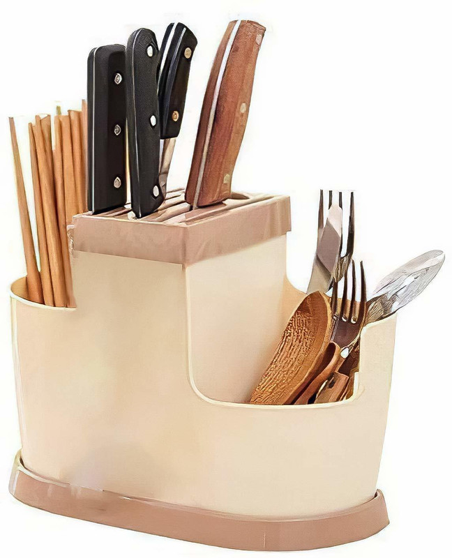 nunki trend 3 in 1 Multi Chopsticks Basket | Spoons, Knife & Other Kitchen Cutlery Stand Plastic Cutlery Set(Pack of 1)