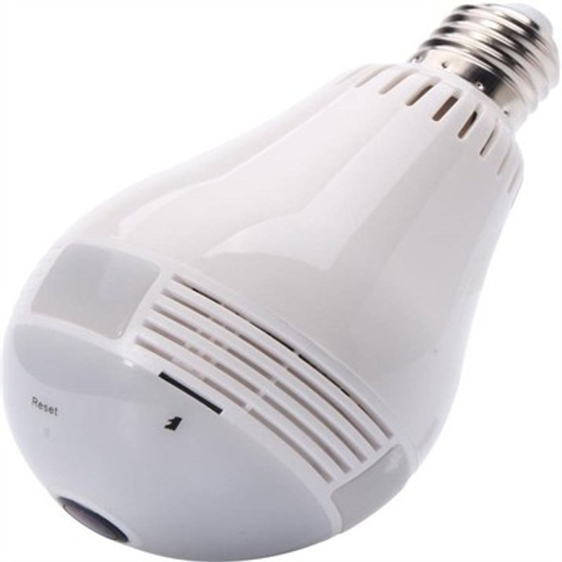 JRONJ Wireless Panoramic Bulb 360° IP Camera Fisheye Vision Remoting Monitoring LED Light Hidden Camera Two-Way Audio Spy Camera(64 GB, 1 Channel)