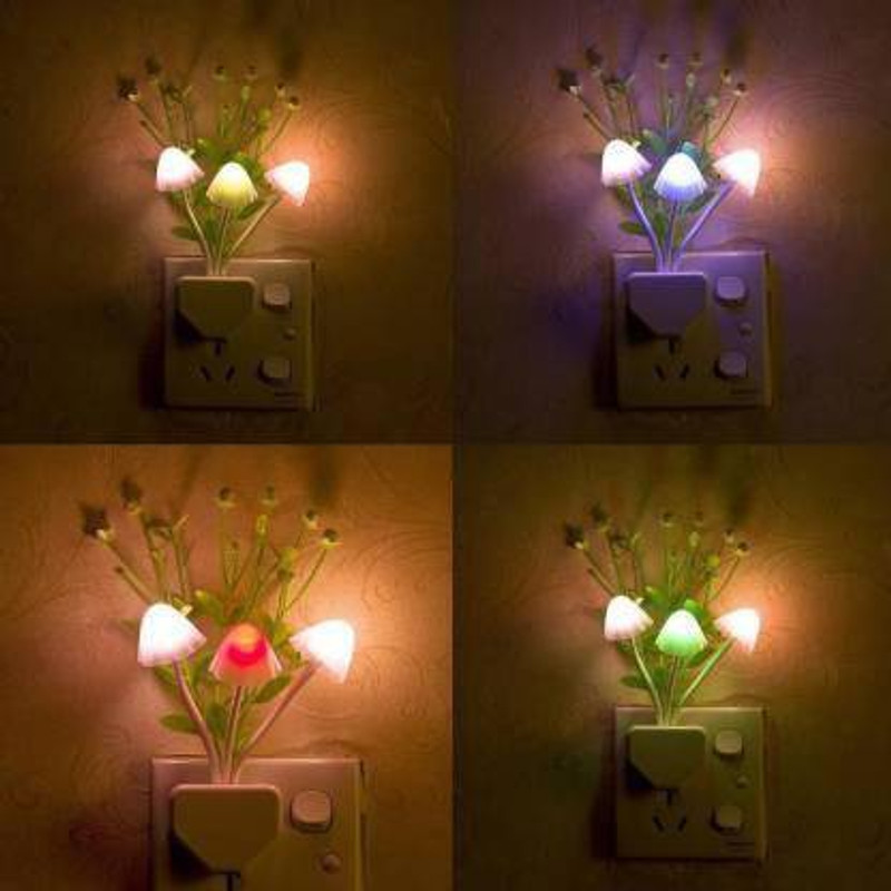 ALPHANOT mushroom light with automatic light sensor pack of 1 Night Lamp(11 cm, White)