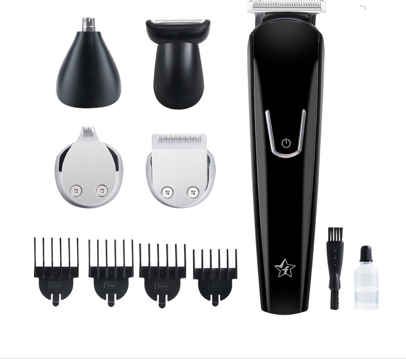 Flipkart SmartBuy PR-1971 Runtime: 60 min Multi Purpose Trimmer for Men(Black, Silver)