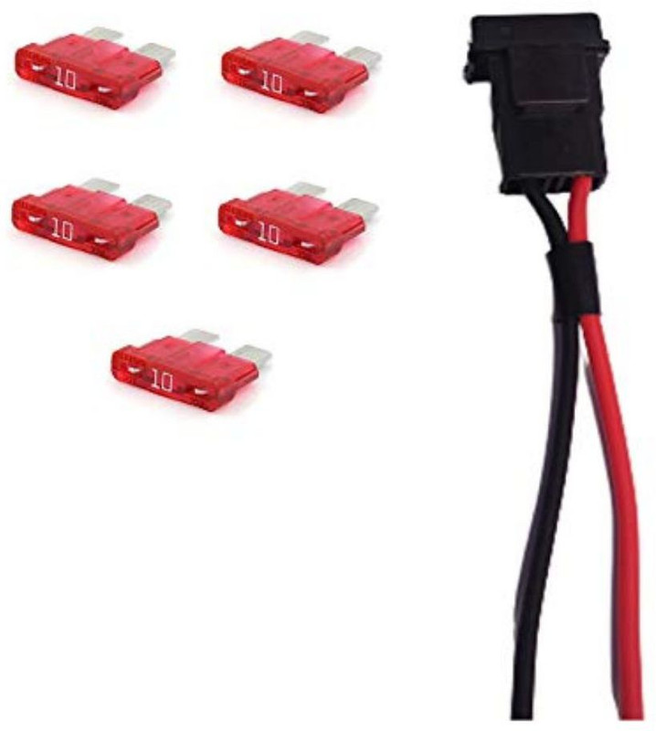 PBROS 10 Pieces 10 AMP Blade Fuse with Fuse Holder 12V Plastic Ceramic Blade Fuse Box Vehicle Fuse(Pack of 10)