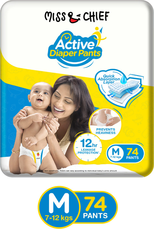 Miss & Chief by Flipkart Active Diaper Pants - M(74 Pieces)