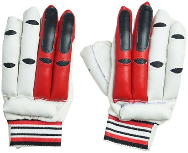 Classic Batting Gloves Red & White 2 Gloves in 1 Set (Set of 1) Batting Gloves(Red)