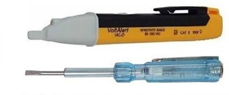 zexson 2pc Combo Voltage Tester + Electrical Line Testing Screwdriver Voltage Alert Pen Non-Contact Electric Voltage Power Detector Electrical Testing Pen Tester Induction Test Pencil LED Continuity Tester Electric Meter Fault Finder Tester for All Wire, Power Cables, Electrical & Electronic Circuit