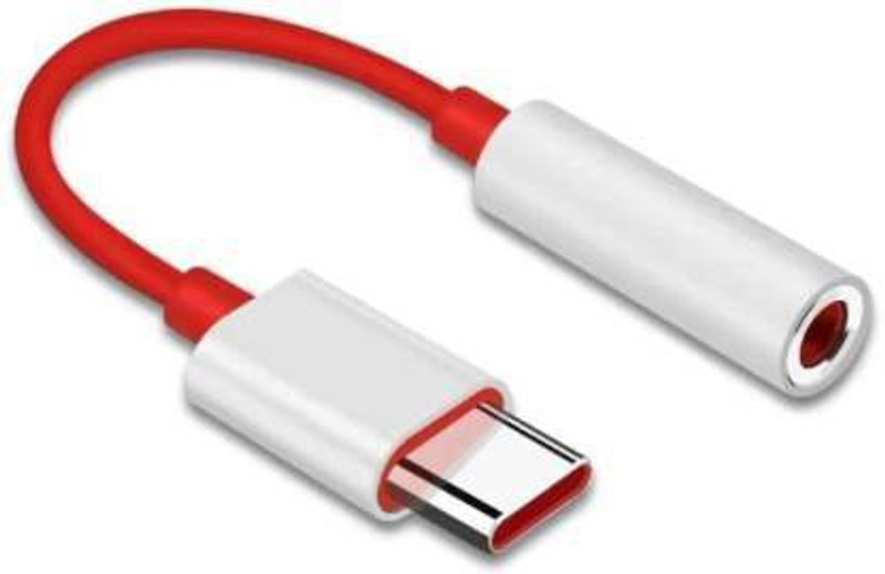 LIVIK Red, White Type C to 3.5 mm Jack Audio_Adapter/Connector | Noise Cancelling Headphones Jack Converter Audio Adapter for One_Plus Nord 9 9r /8T/8/7T/7/7 Pro / 1+6/1+6T and All-Pro Devices |One_Plus Audio Jack Phone Converter(ANDROID)