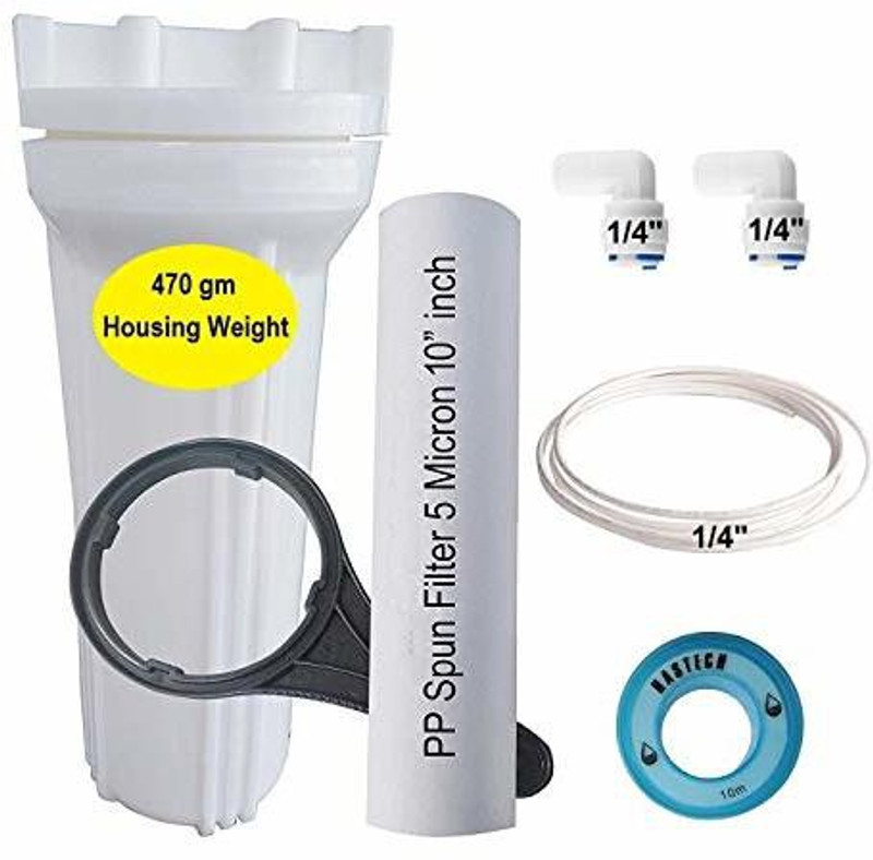 MG WATER SOLUTION MG_ Water Solution RO PRE FILTER BOWL HOUSING 20 INCH + SPUN FILTER Solid Filter Cartridge(0.005, Pack of 6)