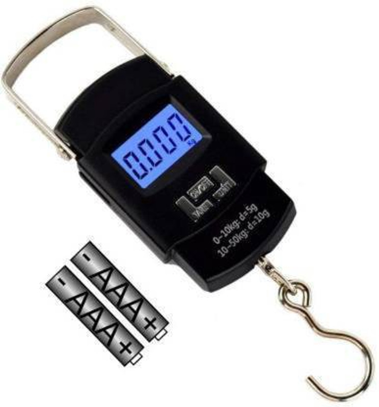 Jaydison 50 Kg Portable Home Use Digital Display Kitchen Weight Machine With Hook Type Cylinder/ Luggage Weighing scale Weighing Scale(Black)