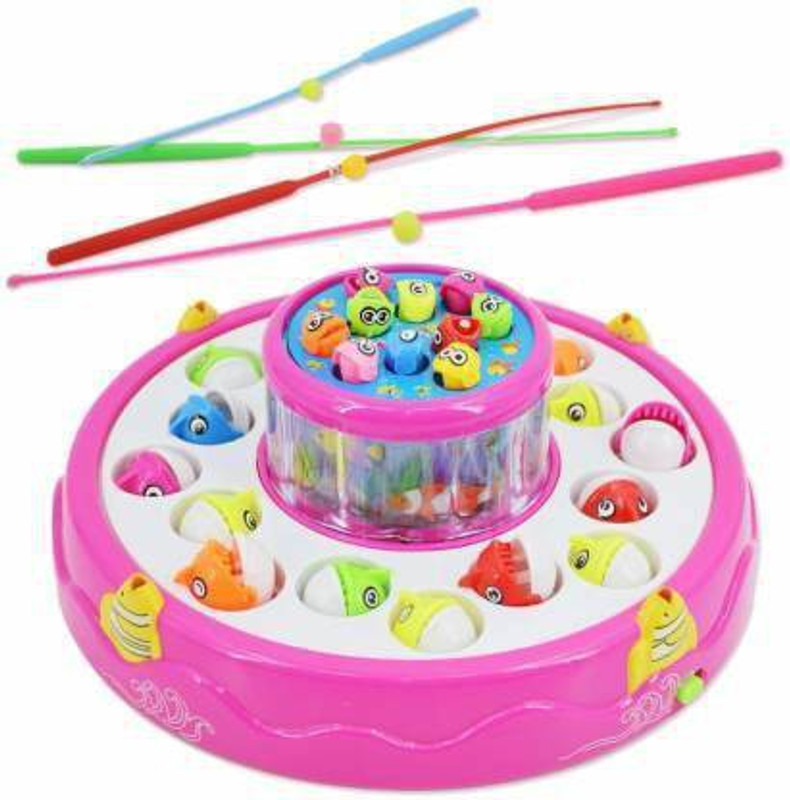 Sharvaya GO GO Fishing Game With 26 Fishes ,Light & Music Magnetic Fish Catching For Kids(Multicolor)