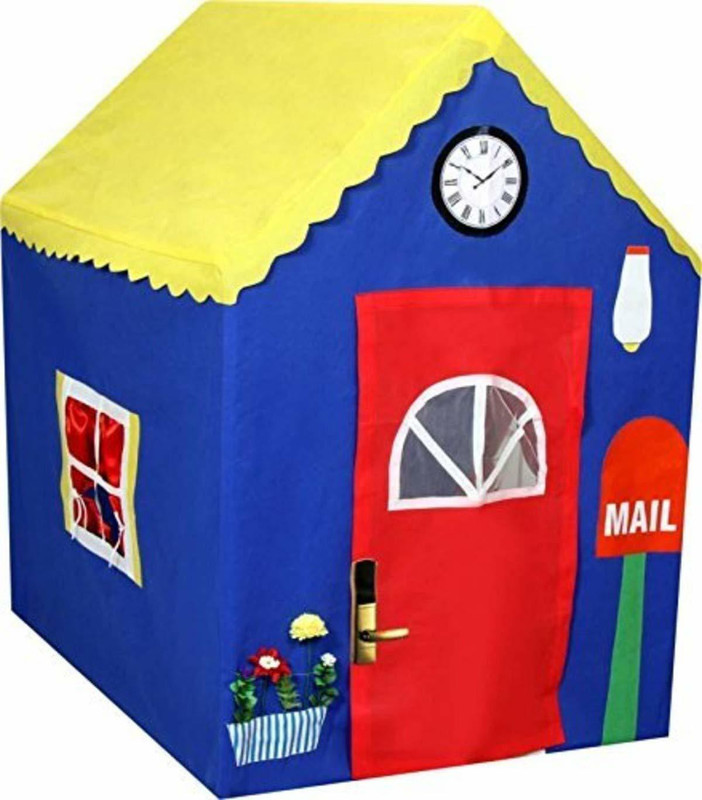 Prisha Enterprise Jumbo Size My Home Tent House for Kids (Blue and Yellow)(Black, Yellow)