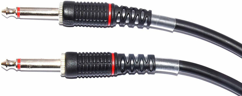 SeCro 6.35mm to 6.35mm Jack Mono to Mono Audio Cable for Mixer, Electric Guitar, Amplifier, Stereo Speaker 6.35mm Male Record Line Double Angled TS Patch Cable(2 m in Length)
