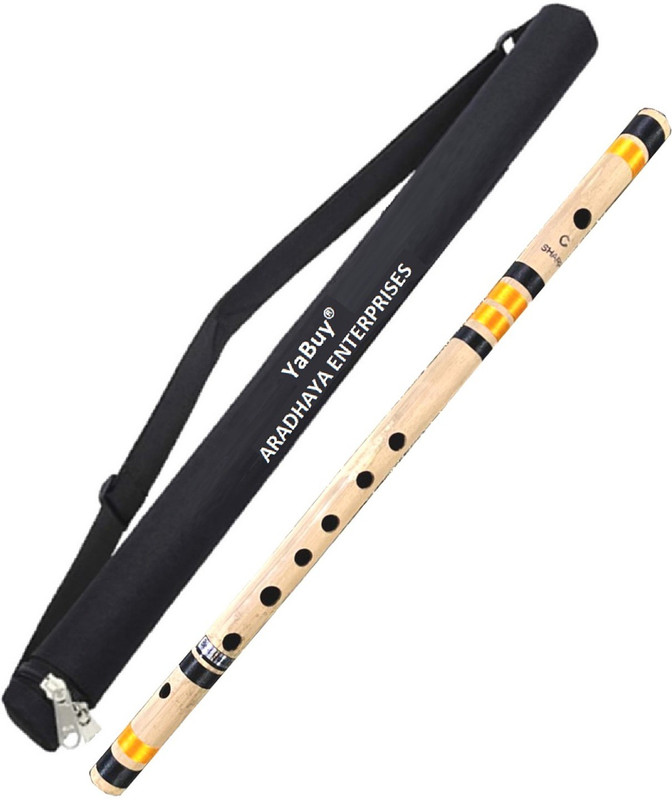 YaBuy Bamboo Flute Scale C Sharp Natural With Carry Bag 19 inches 7 Hole -Thread Orange & Black Bamboo Flute(48.26 cm)