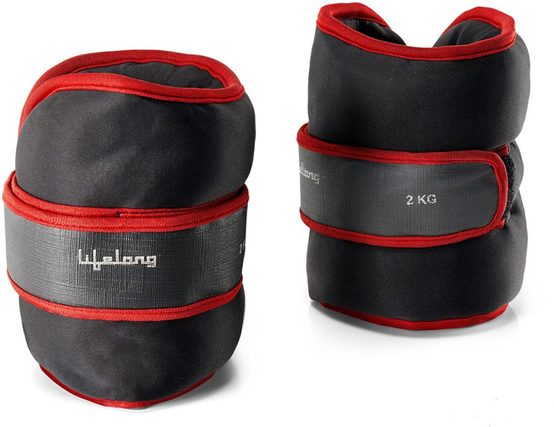 Lifelong LLAW04 Red, Black Ankle Weight(4 kg)
