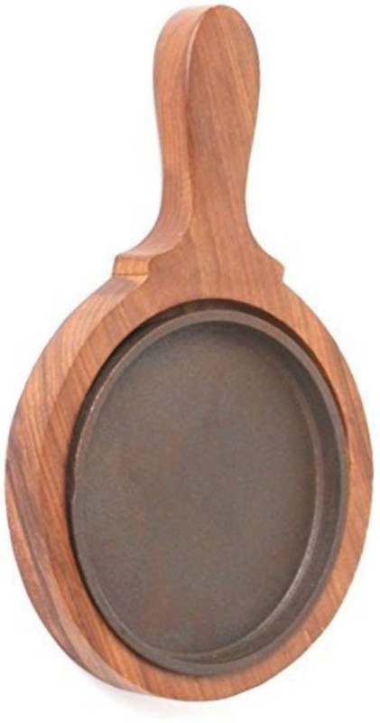 ZOLDYCK 8 inch Brownie Sizzler Plate 8'' Cast Iron & Wooden Sizzler Tray