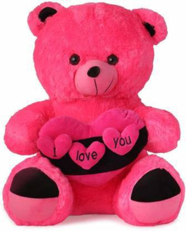 Saubhagye Valentine gift "I Love you" pink 3 Dil Teddy bear soft toy - 42cm(Multicolor) - 42 cm(Multicolor)