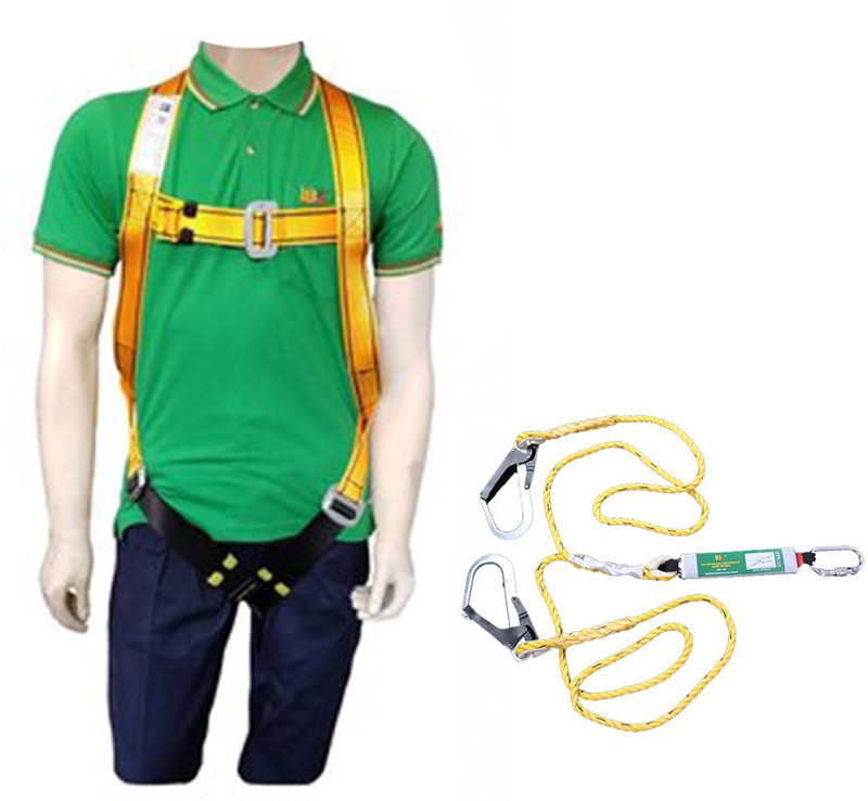 Industrial Business Solution Full Body Safety Belt (Harness) 1003 with Energy Absorber Layard 427 Safety Harness(Free Size)