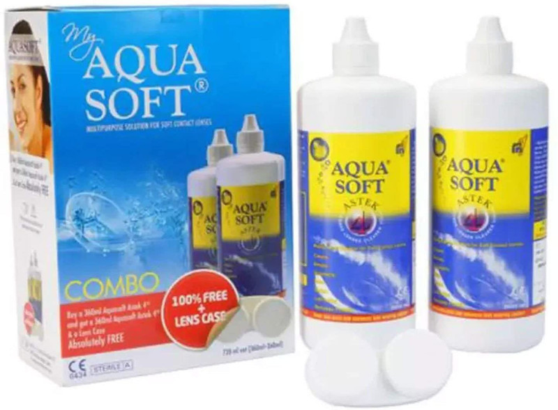Konigo Aquasoft Multipurpose Solution For Soft Contact Lenses Combo Pack (360ml+360ml) Aquasoft Multipurpose Solution(720 ml)