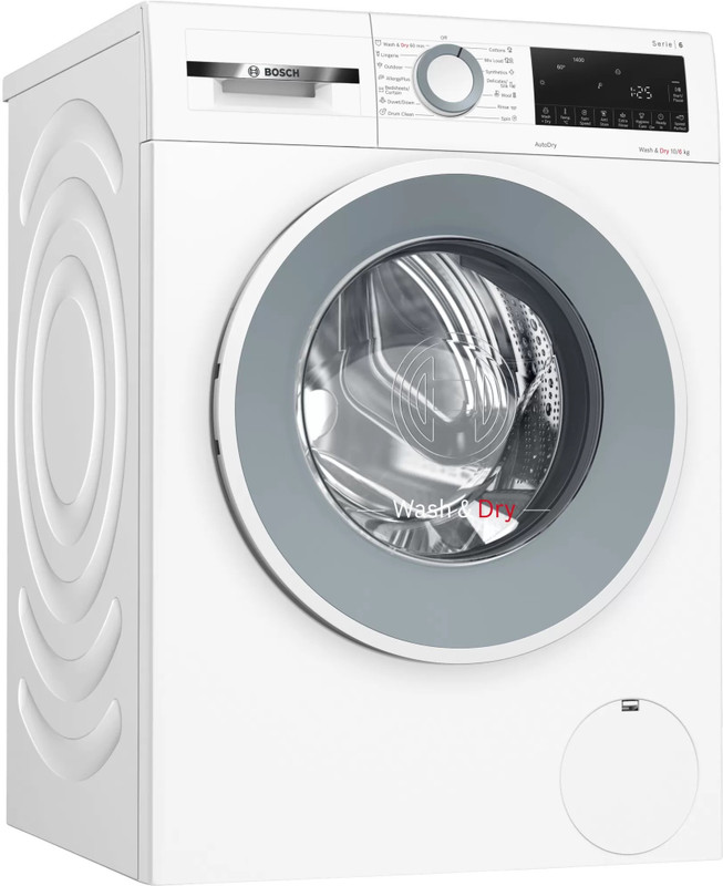 BOSCH 9/6 kg Washer with Dryer Inverter,1400RPM Ready to Wear Clothes with In-built Heater Silver(WNA14408IN)