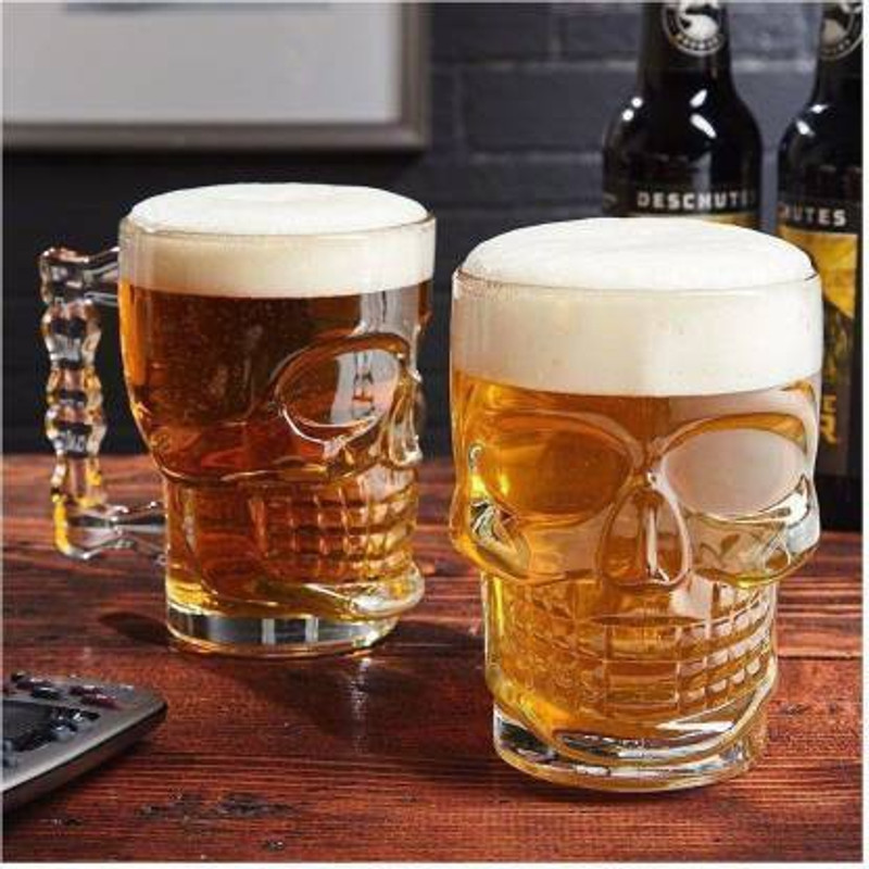 saatvik (Pack of 2) Beer Mug With handle Glass Set Beer Mug(520 ml, Glass, Clear)