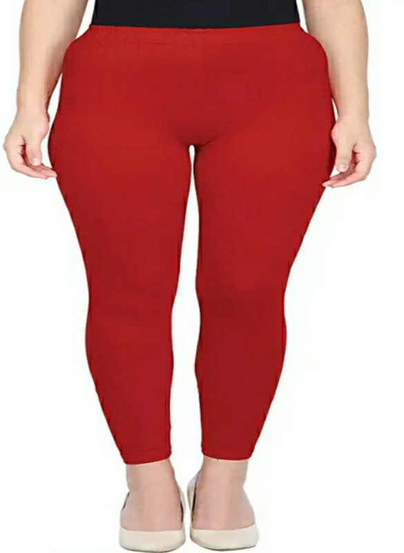 nice wonder Ankle Length  Western Wear Legging(Red, Solid)