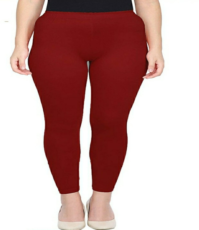 nice wonder Ankle Length  Western Wear Legging(Maroon, Solid)