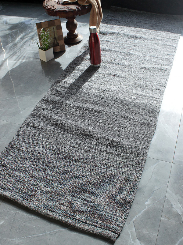 SOUMYA Cotton Yoga Mat with Shoulder Strap Anti-Skid Grey Color Grey 4 mm Yoga Mat
