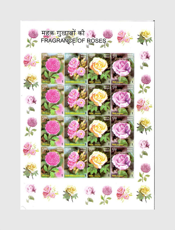 Phila Hub 2007-Roses, (Scented Stamps) SHEETLET MNH Condition Stamps(16 Stamps)