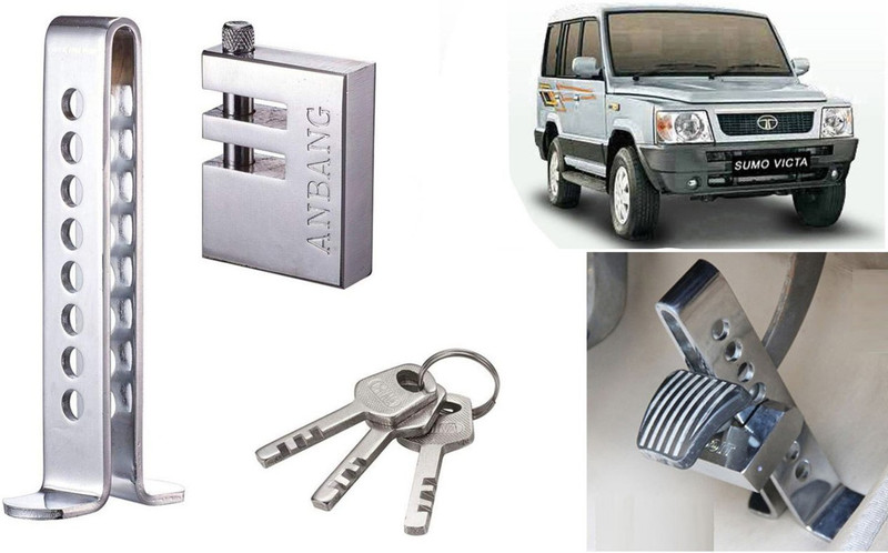 Selifaur GL188 Stainless Steel Pedal Lock Rod or for Car Clutch Brake Throttle Adjustable Anti Theft Security Lock System for Sumo Victa Wheel Lock